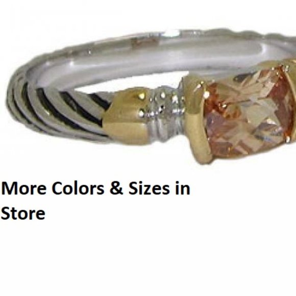Cable stack ring champagne pink jet white green lavender Sizes 5 - 10 NWT - Picture 10 of 12